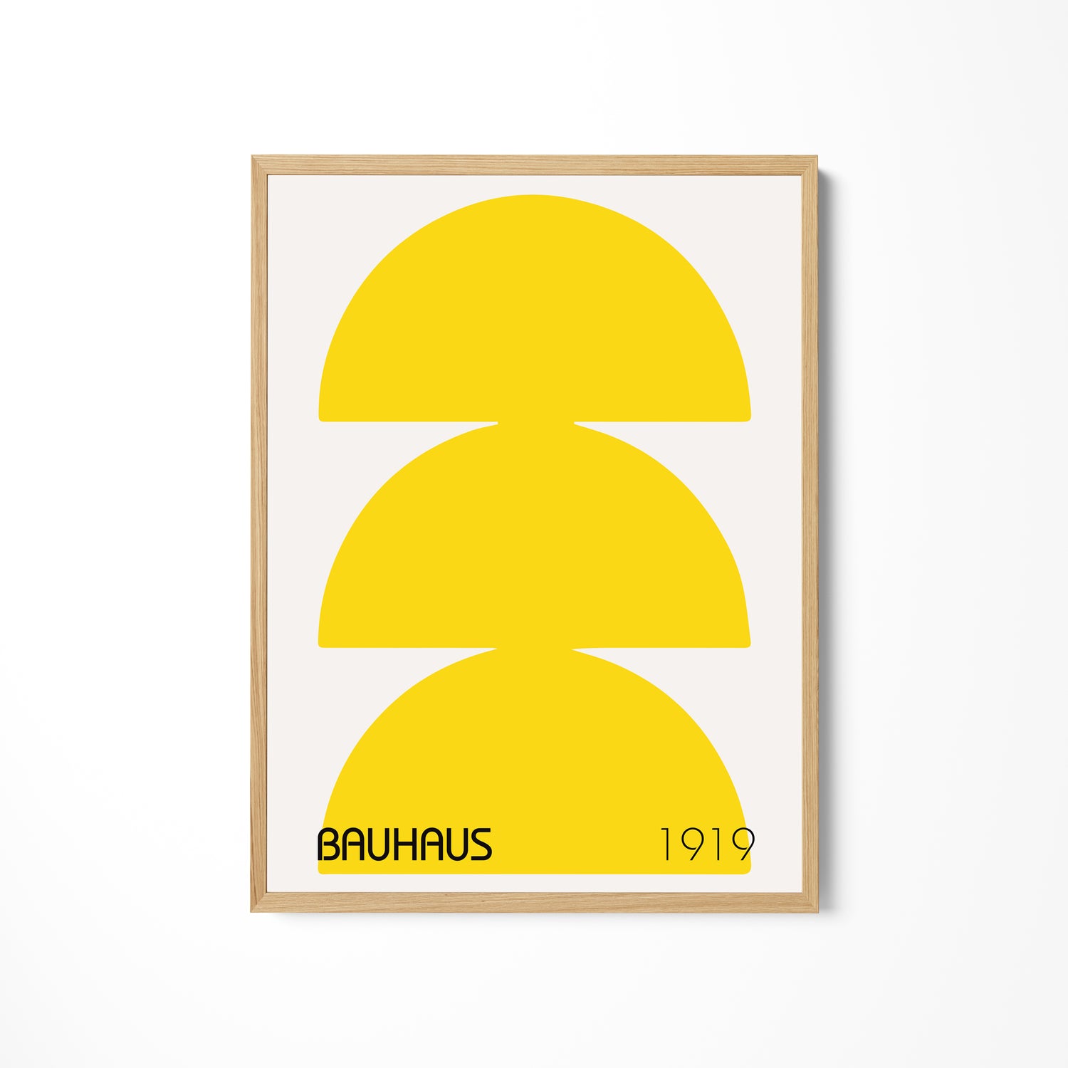 a picture of a yellow poster on a white wall