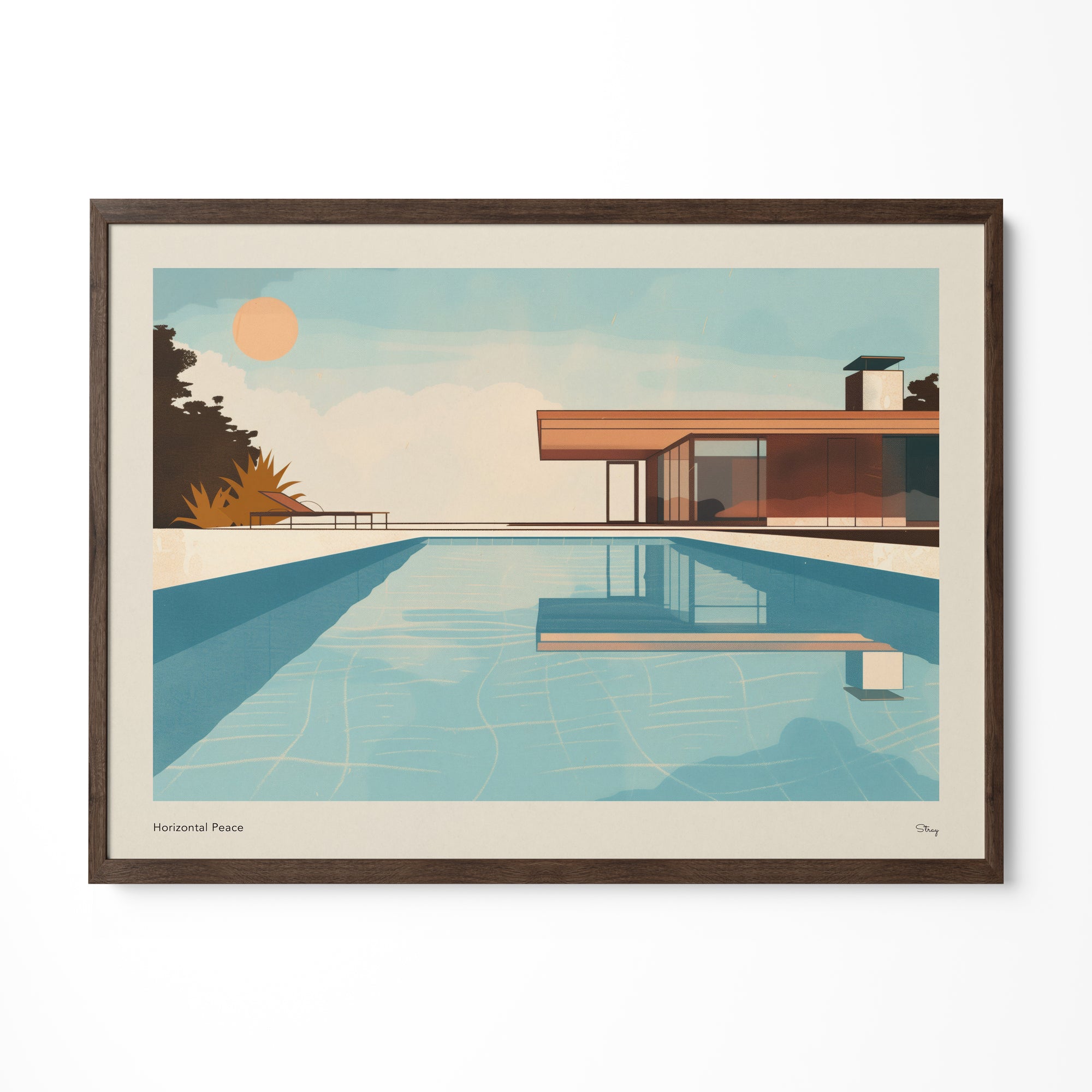 a picture of a swimming pool with a house in the background