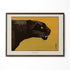 a painting of a black panther on a yellow background