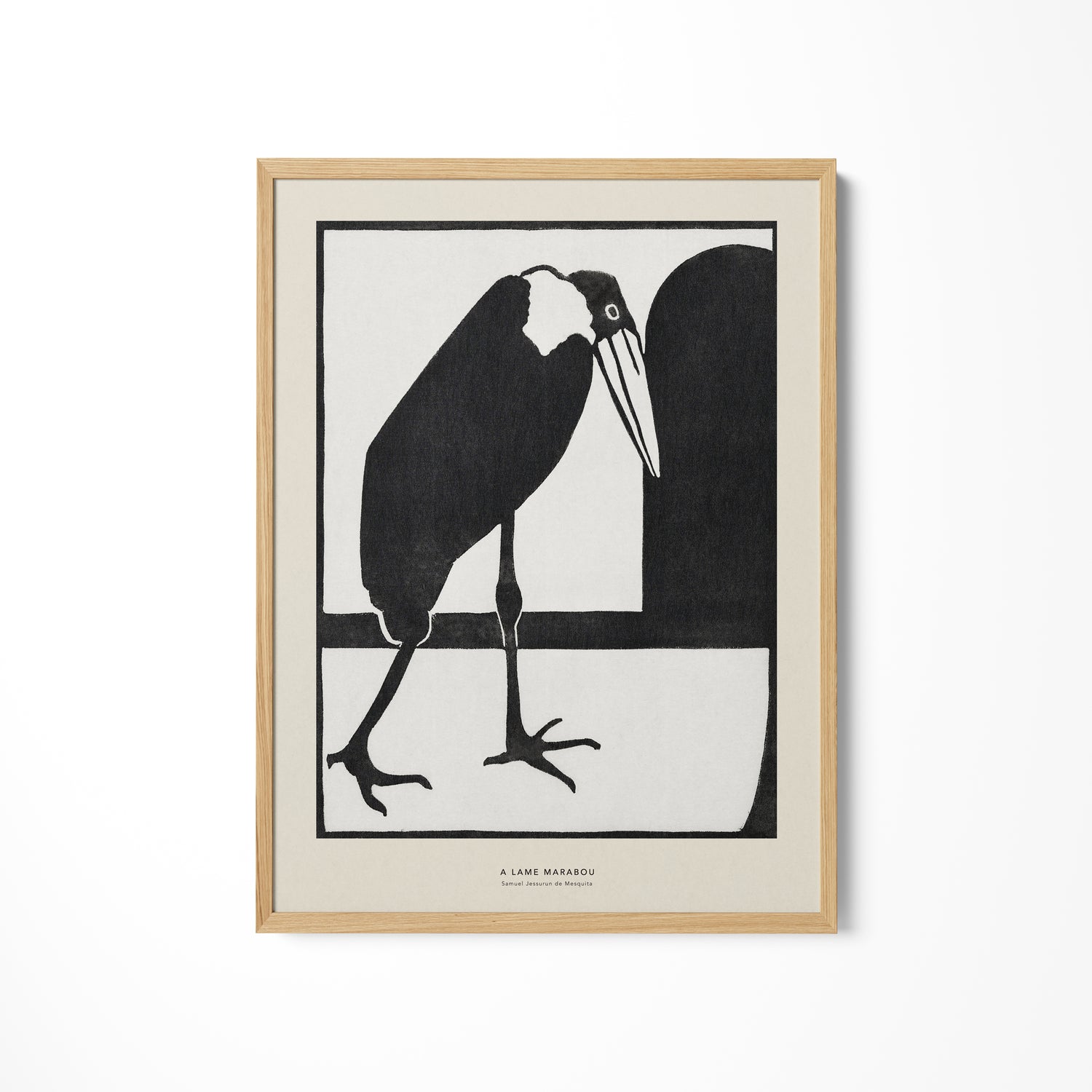 a black and white picture of a bird on a wall