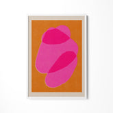 a picture of a pink object on an orange background