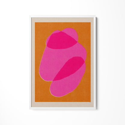 a picture of a pink object on an orange background