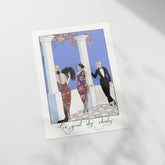 a card with a picture of a man and a woman