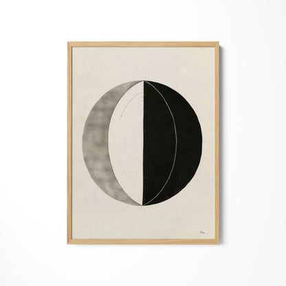 a black and white drawing of a half moon