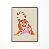 a picture of a tiger on a wall