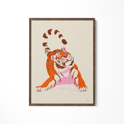 a picture of a tiger on a wall