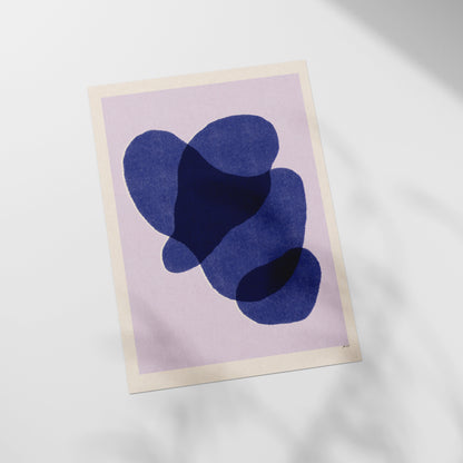 a piece of paper with blue shapes on it