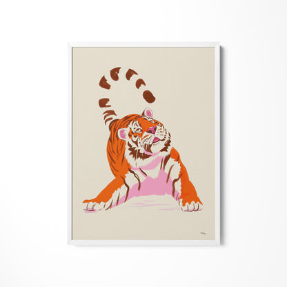 a picture of a tiger on a wall