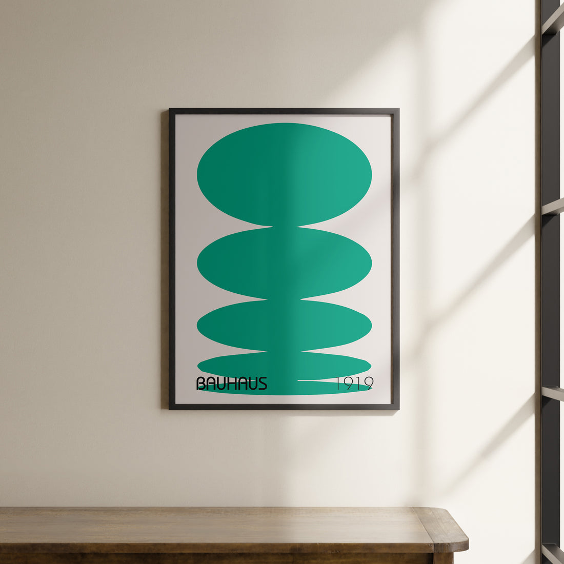 a picture hanging on the wall of a room