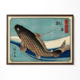 a painting of a fish in a body of water