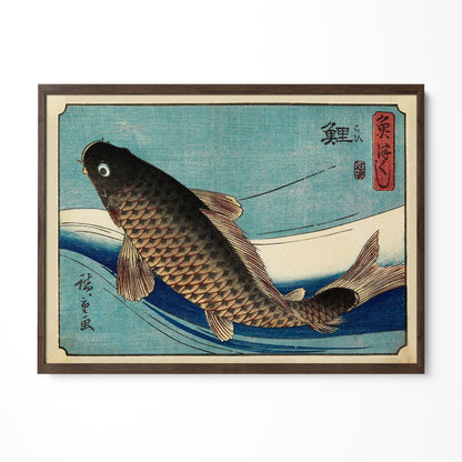 a painting of a fish in a body of water