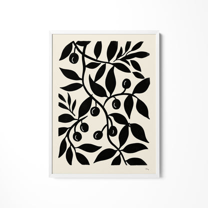 a black and white picture of an olive tree