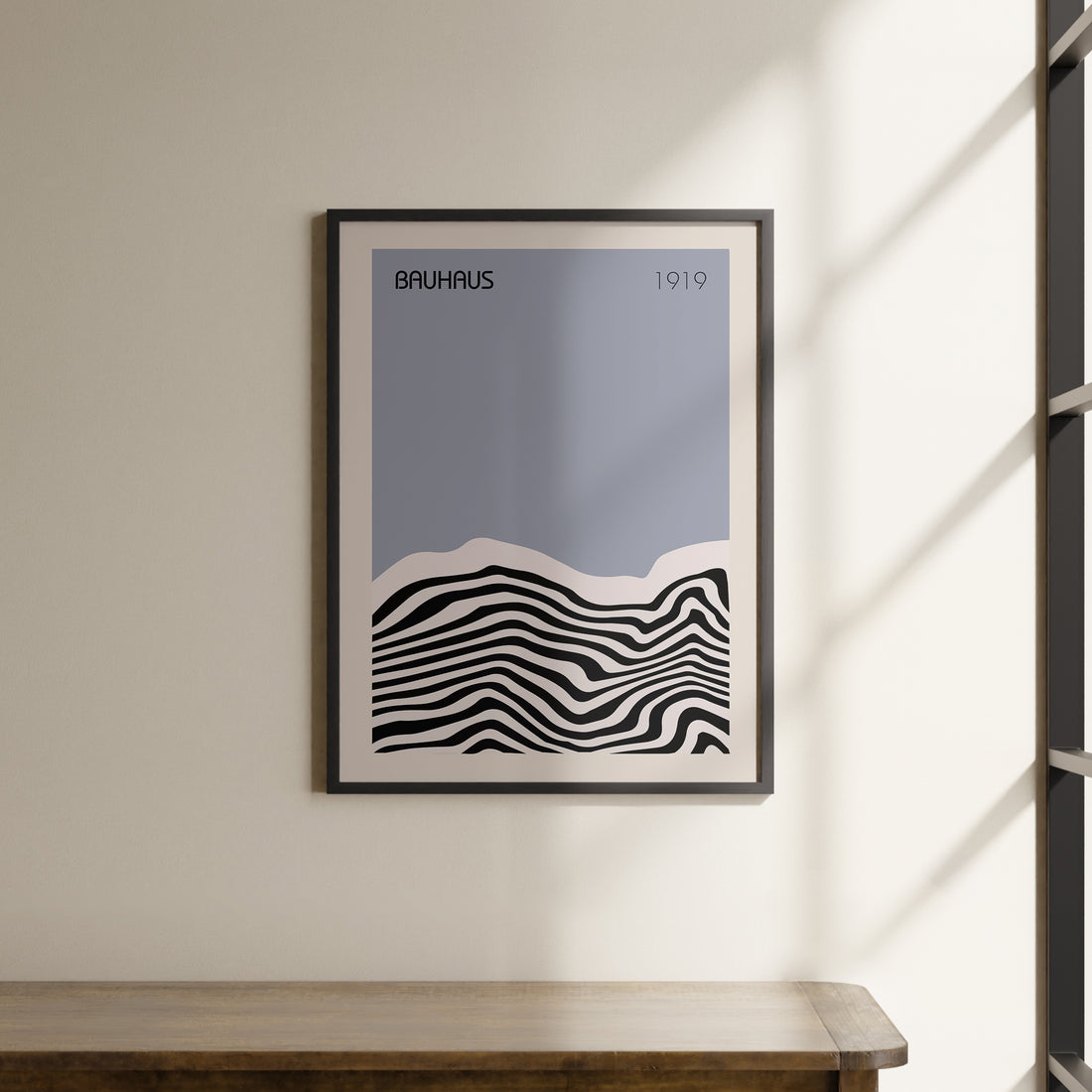 a picture hanging on the wall of a room