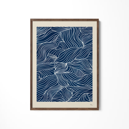a picture of a blue and white pattern on a wall