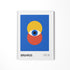 a picture of an eye on a white wall