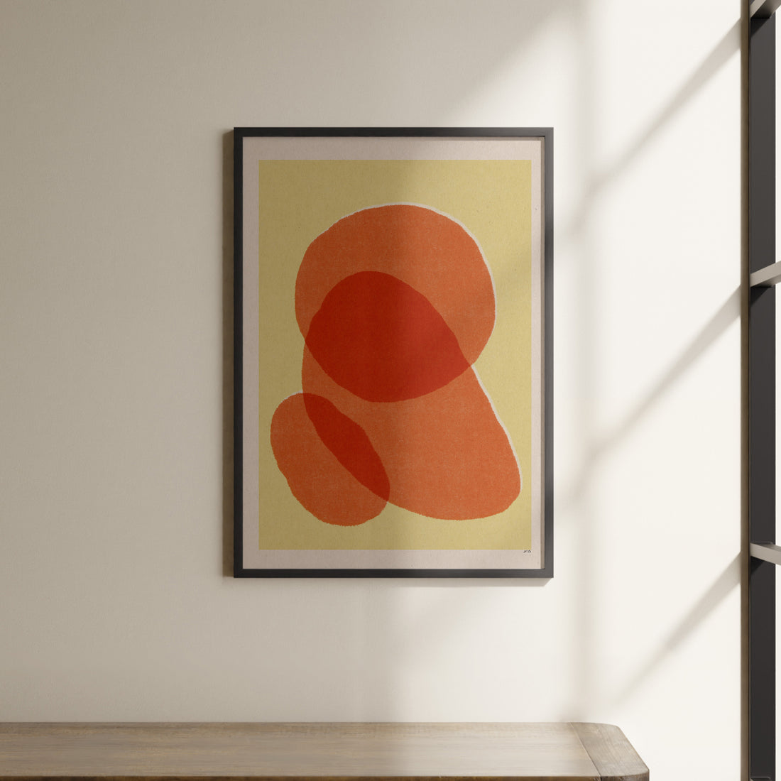 a picture hanging on the wall of a room