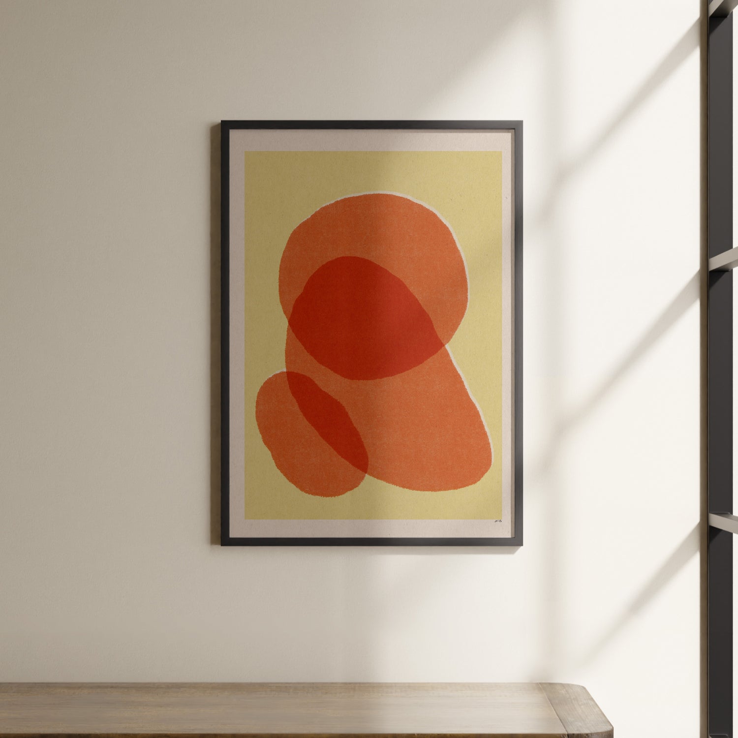 a picture hanging on the wall of a room