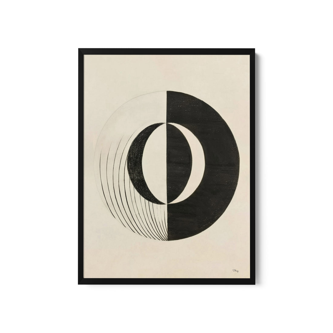 a black and white drawing of a circle