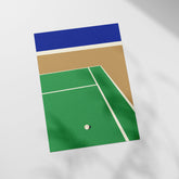 a tennis court with a tennis ball on it