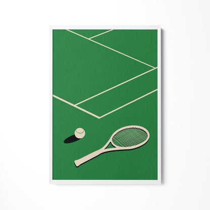 a picture of a tennis racket and ball