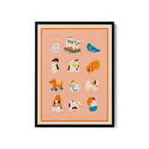 a picture of a picture of animals on a pink background