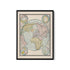 a framed map of the world on a white wall