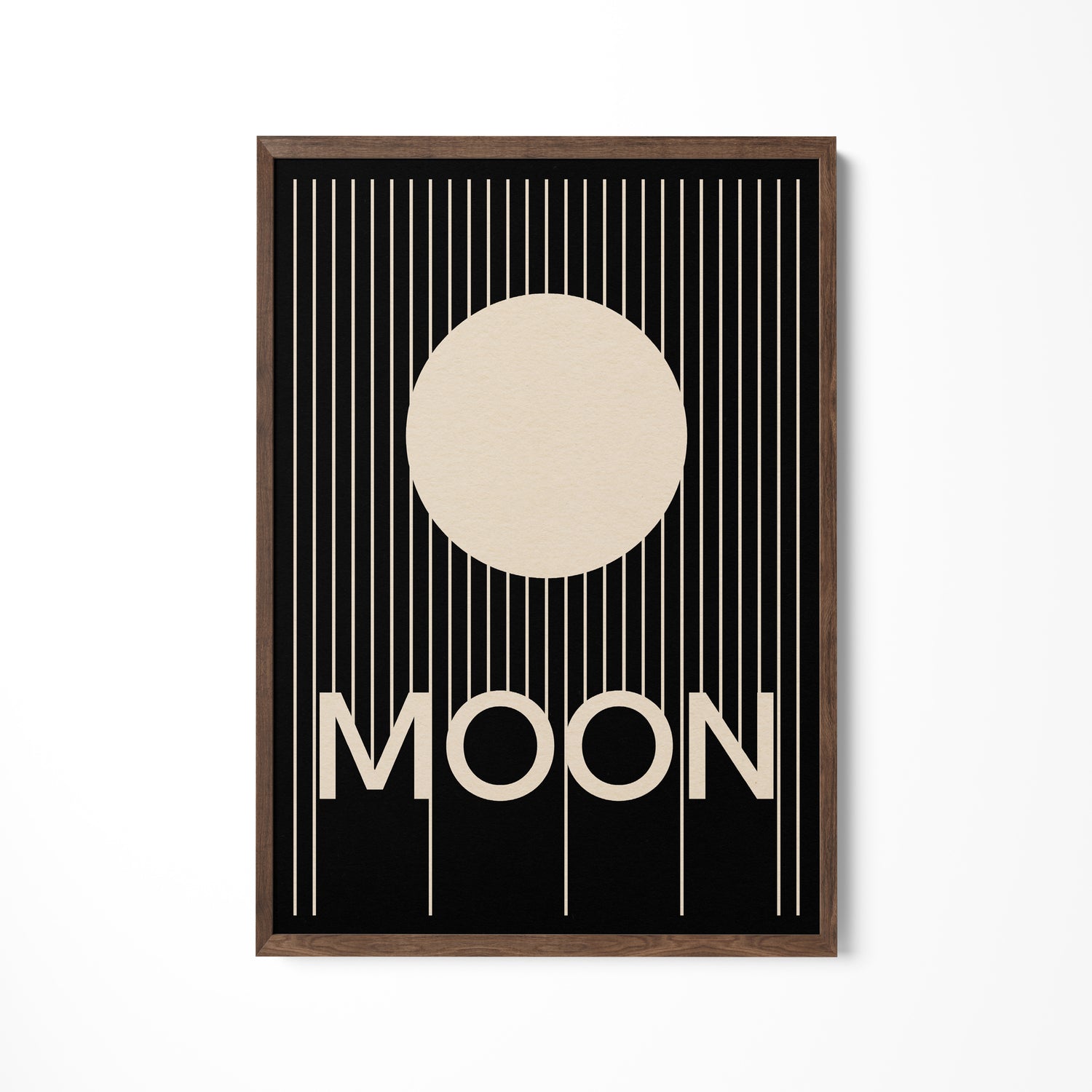 a black and white picture with the word moon on it