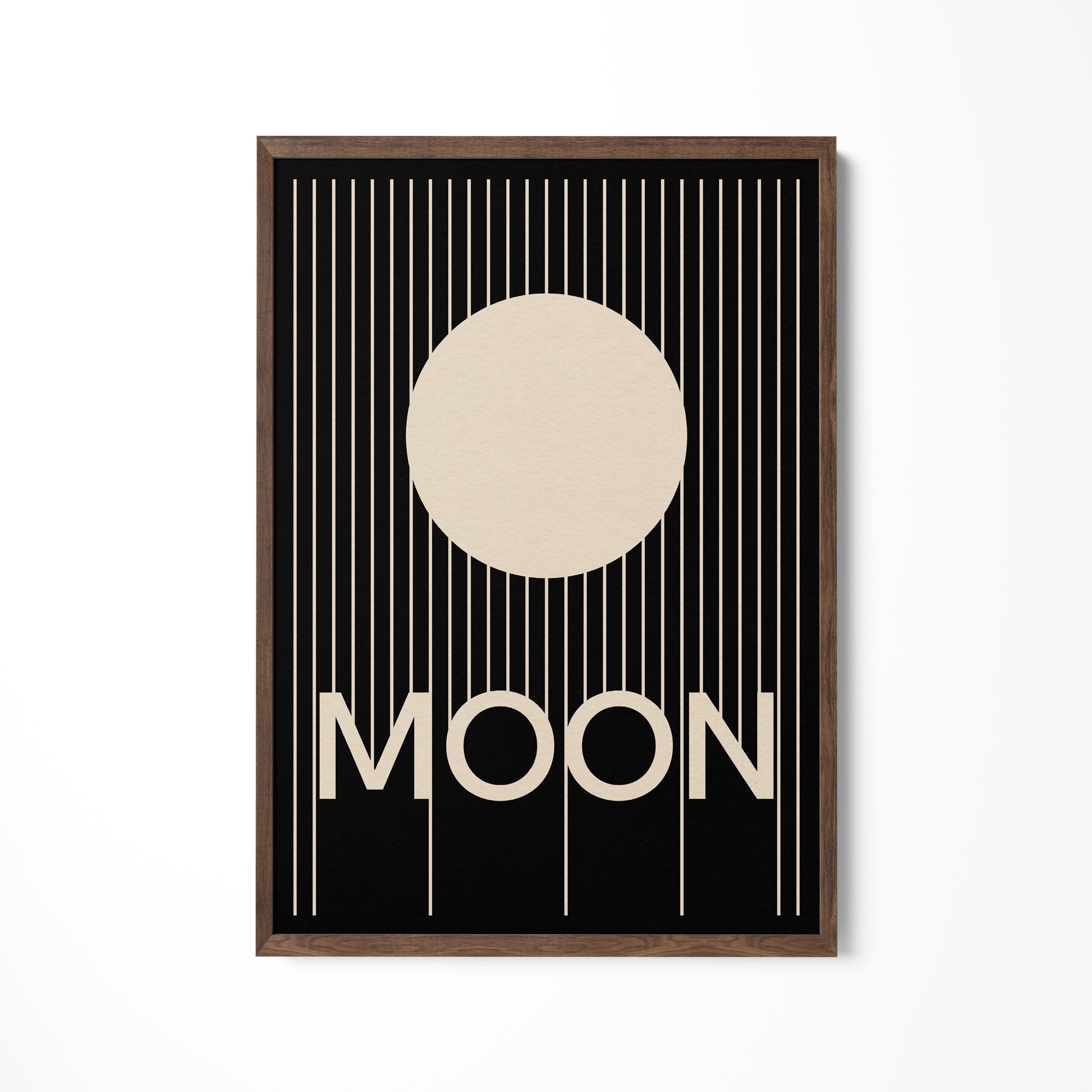 a black and white picture with the word moon on it