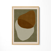 a picture of a brown and white object on a wall
