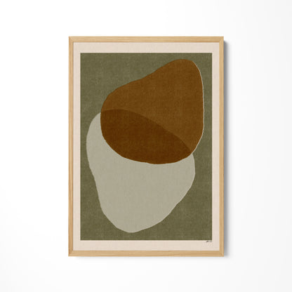 a picture of a brown and white object on a wall