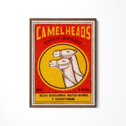 a match card with a picture of a camel on it