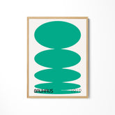 a picture of a green poster hanging on a wall