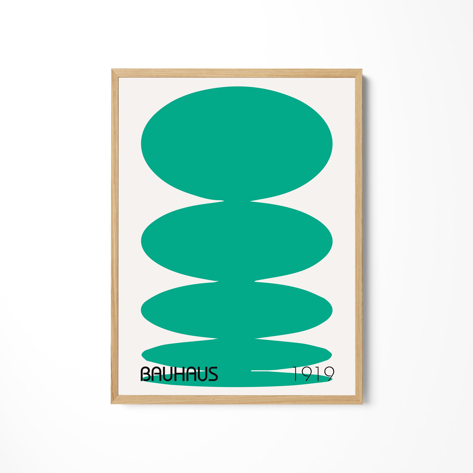 a picture of a green poster hanging on a wall
