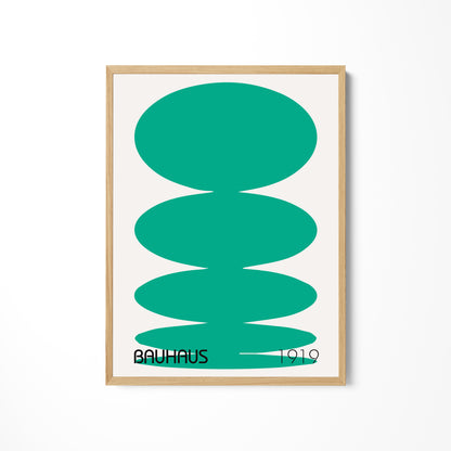 a picture of a green poster hanging on a wall