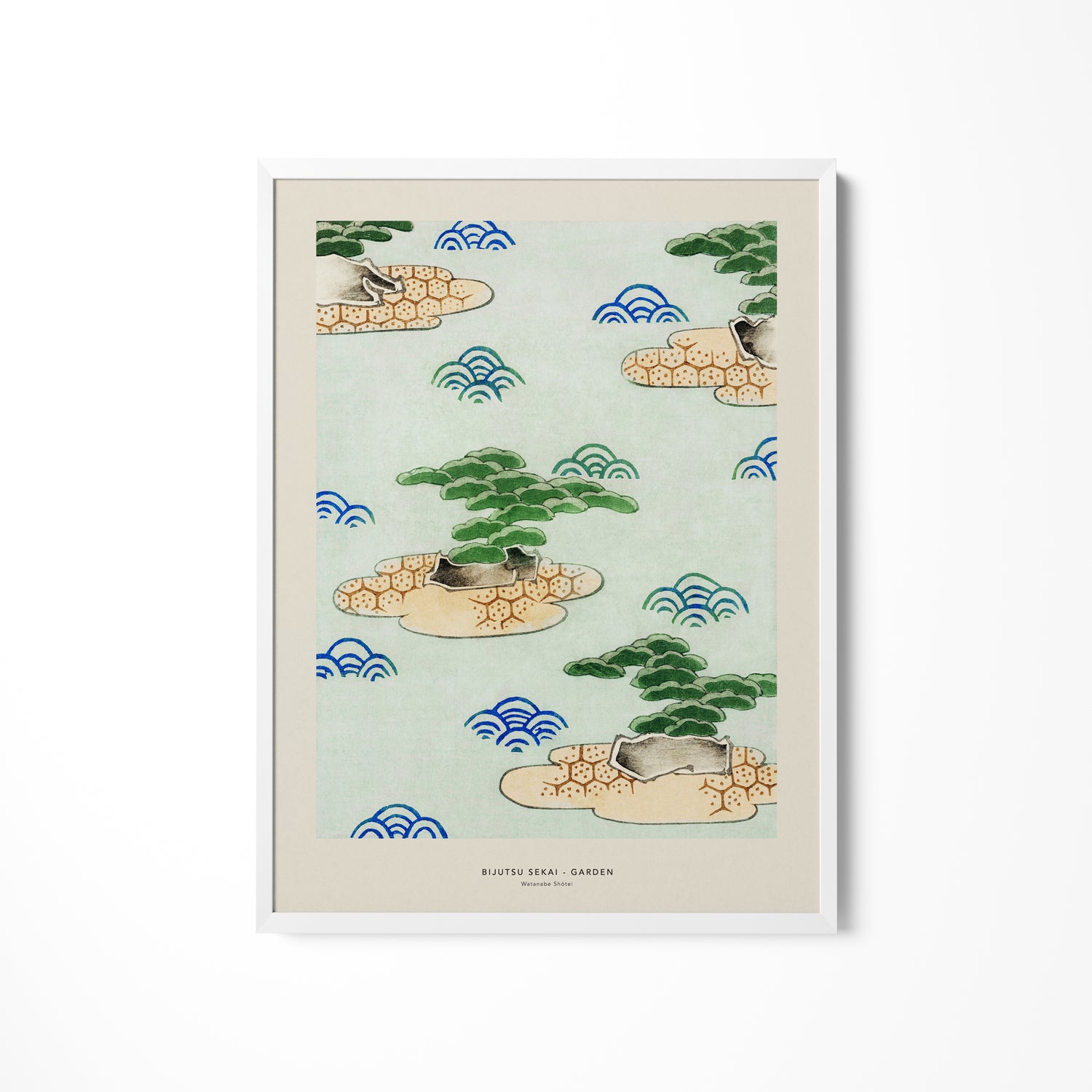 a picture of a green and blue wall hanging on a wall