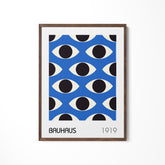 a picture of a blue and black pattern on a white wall