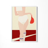 a picture of a woman in a white underwear