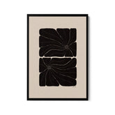 a black and white print with a flower on it