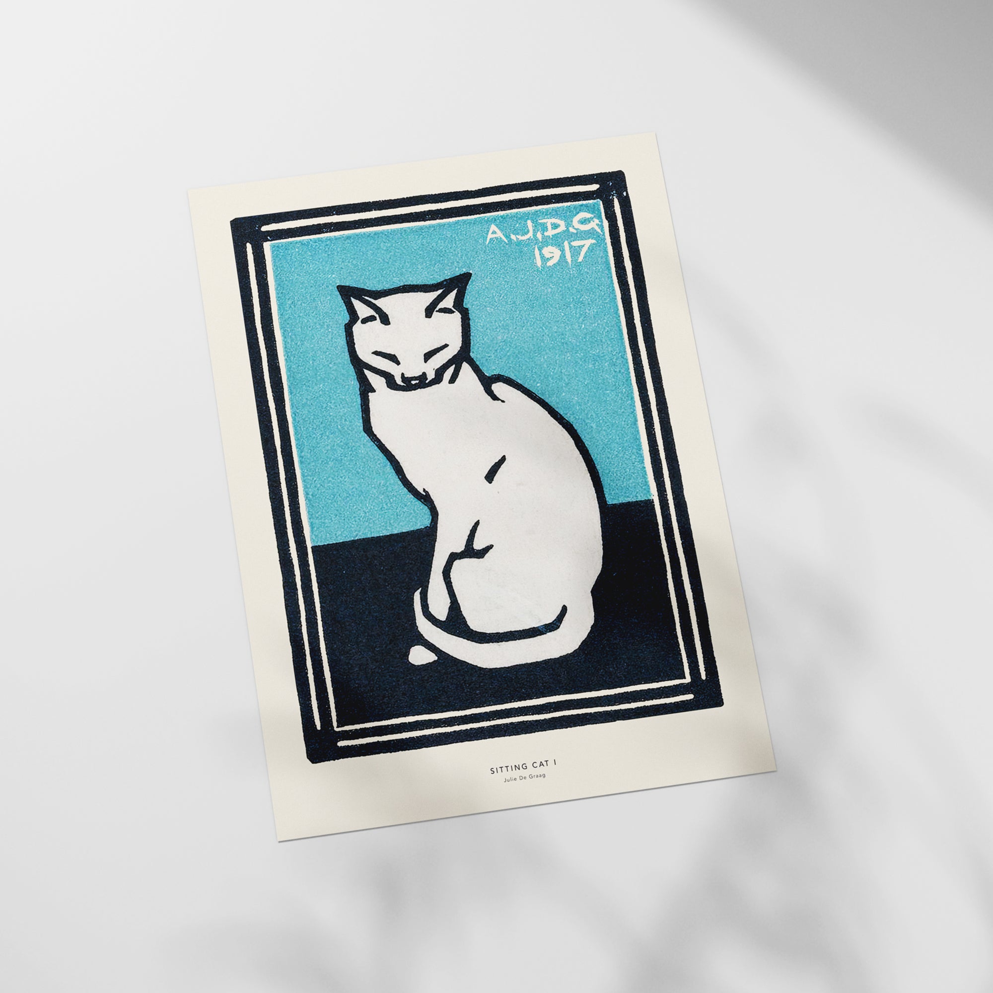 a picture of a cat sitting on a table