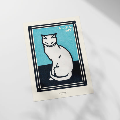 a picture of a cat sitting on a table