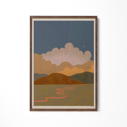 a painting hanging on the wall of a room