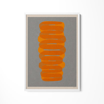 a picture of an orange object on a gray background