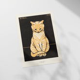 a picture of a cat sitting on a table