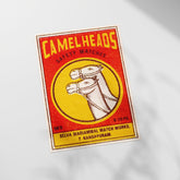 a sticker with a picture of a camel on it