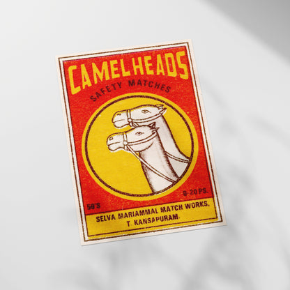 a sticker with a picture of a camel on it