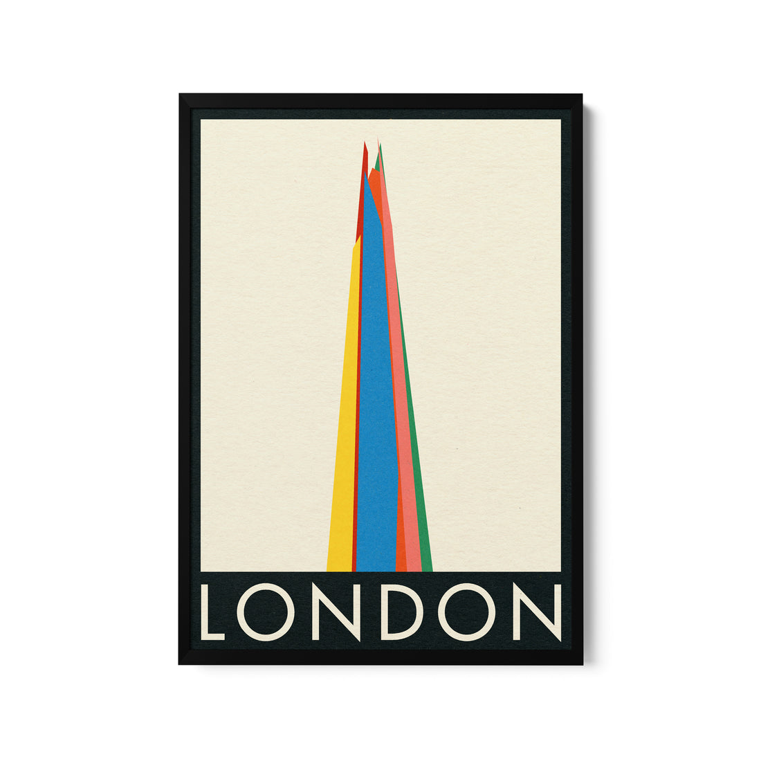 a poster of a tall building with the word london on it