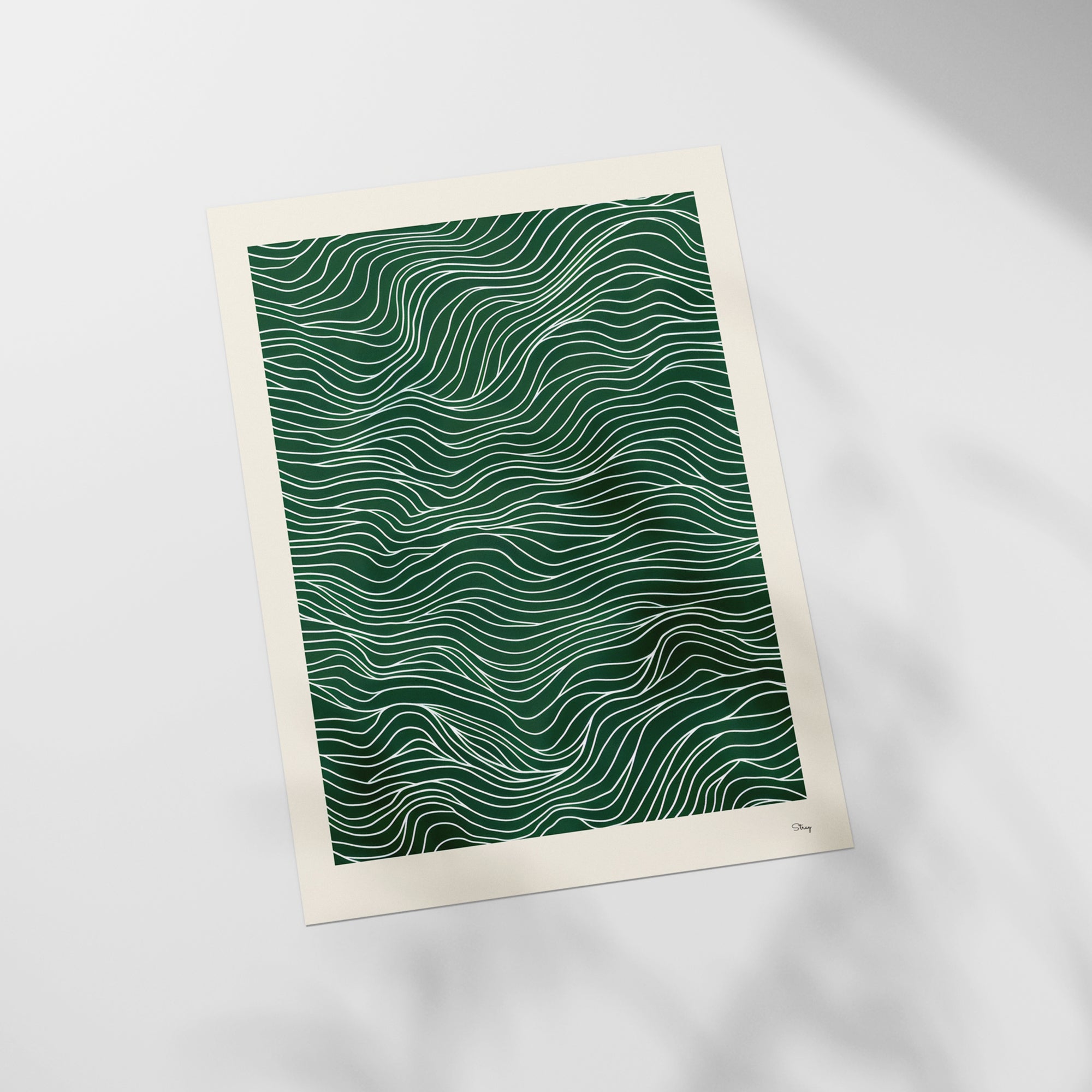 Currents Green Art Print - 30x40cm