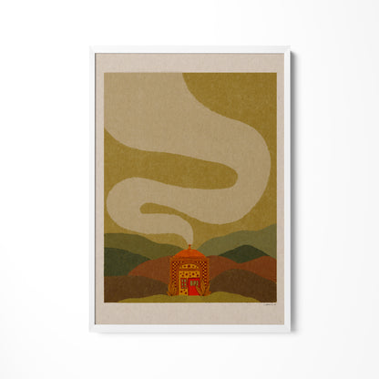 a picture of a building with a smokestack on it