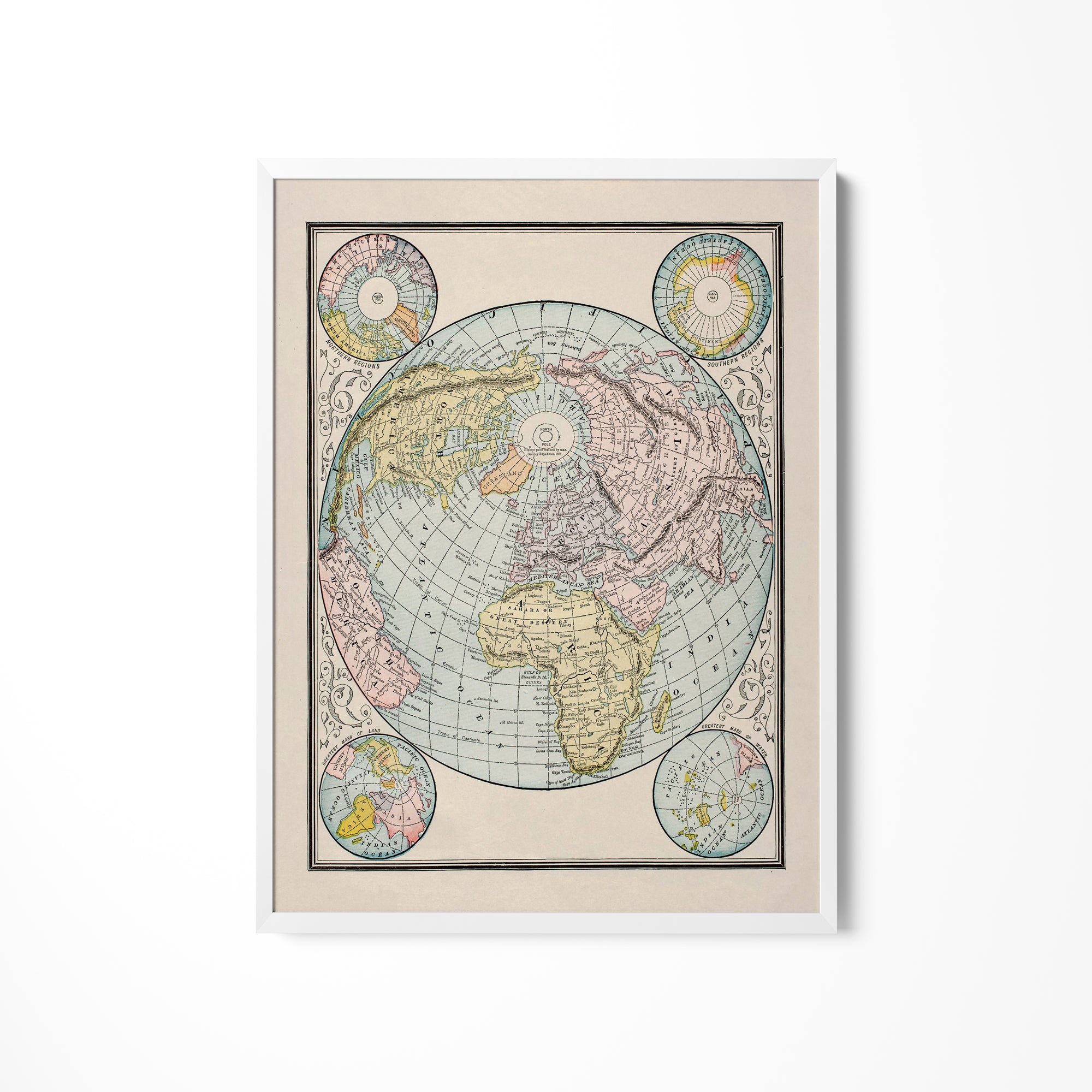 a picture of a map of the world on a wall