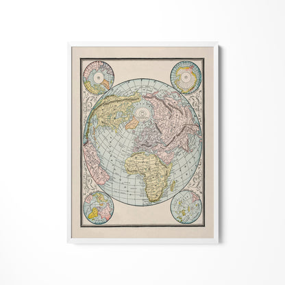 a picture of a map of the world on a wall